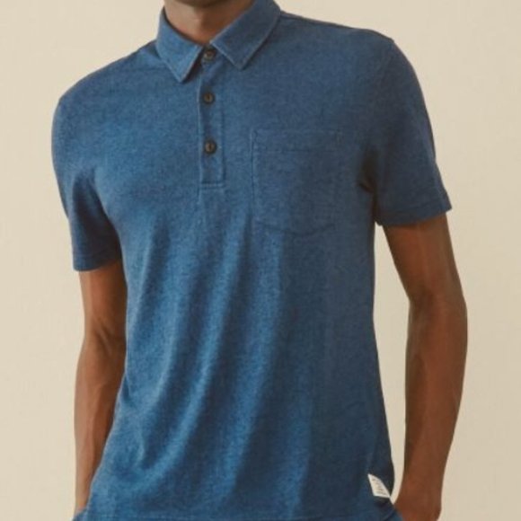 Cotton Denim Blue Peppered Polo Shirt by Roots - Picture 5 of 5